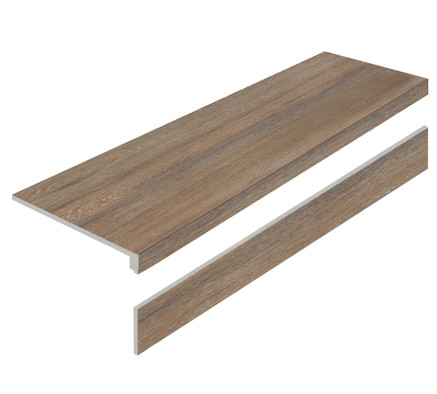 Ступень L Amazon Wood Natural 32x120 Matt с подступенником керамогранит матовая УТ-00000880