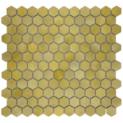 Мозаика Marble Mosaic Reflections алюминий 30.5х30.5 см чип 26х26 мм, золотой-oro-gold