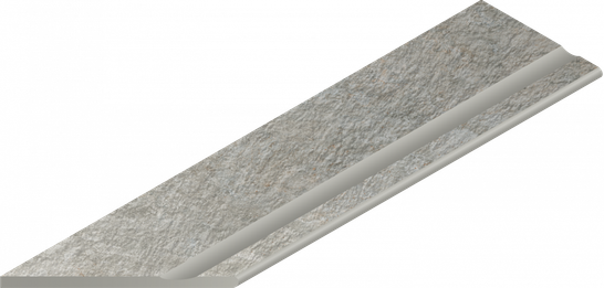 Керамогранит Magma Silver Bordo 30x120 Svasato Round Sx Italon x2 структурированный бортик закругленный с выемкой левый 620090001311