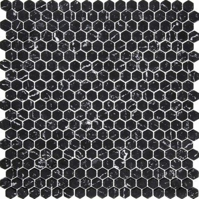 Мозаика Imagine Lab AGHG15-BLACK стекло 28.8х29.3 см матовая чип 15x17 мм, черная