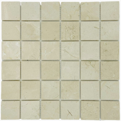 Мозаика Marble Mosaic Crema Marfil Mat камень 30.5х30.5 см матовая чип 48х48 мм, бежевый