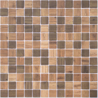 Мозаика Wood Dark Blend (на сетке)
