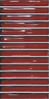 Настенная плитка Osaka Bars Red 12.5x25 DNA Tiles глянцевая керамическая 133482