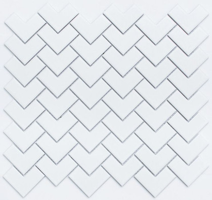 Мозаика PS2548-01 керамика 28.3х31.8 см матовая чип 25х48 мм, белый