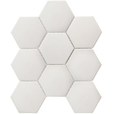 Мозаика Керамическая Hexagon Big White Matt Antid (JFQ51011) 256х295х6