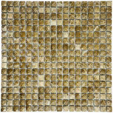 Мозаика Marble Mosaic Diamond Emperador Light Pol камень 30.5х30.5 см полированная чип 15х15 мм, коричневый