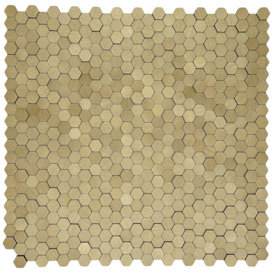 Мозаика Marble Mosaic Aluminium 3D Hexagon Gold (Big) алюминий 30х30 см чип 14х14 мм, золотой-oro-gold