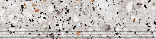 Ступень фронтальная Evia Terrazzo Серая Матовая 30x120 керамогранит ProGRES Ceramica NR0371