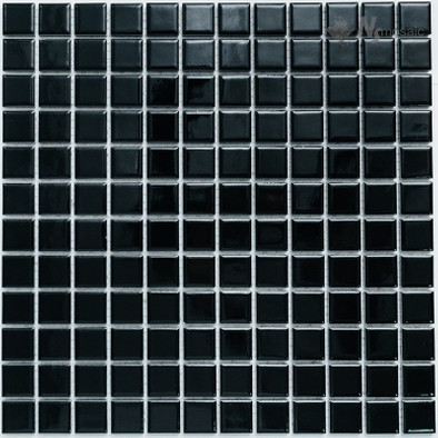 Мозаика P-522 керамика 30х30 см глянцевая чип 23х23 мм, черный