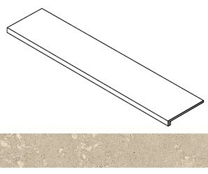 Ступень фронтальная Rinascente Fusion Agglomerate Light Scalino Frontale 33x120 керамогранит матовая Atlas Concorde 620070003261