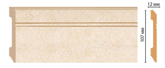 Плинтус напольный D105-18D ДМ Decomaster (107х12х2400 мм) 