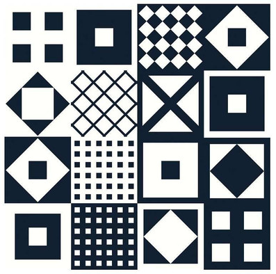 Керамогранит B152 Twenty Blues Mix Rett 20x20, универсальный матовый