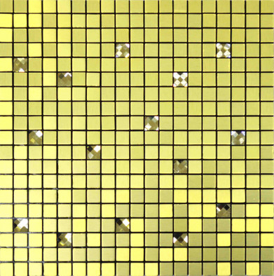 Мозаика Phoenix-4 самоклеящаяся алюминий+композитная основа 30.5х30.5 см глянцевая чип 15х15 мм, золотой