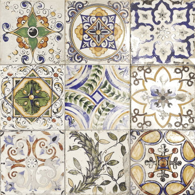 Декор Centro Maiolica Bianco-20x20 глянцевый керамический