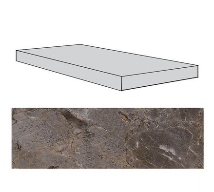 Ступень фронтальная Gusto Taupe-Grey Lappato керамогранит фото Ступень фронтальная Gusto Taupe-Grey Lappato керамогранит