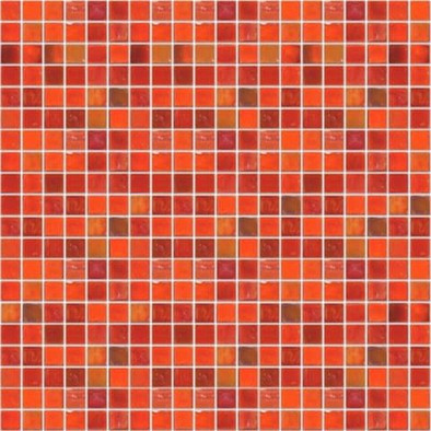 Мозаика Taurus-2 прокрашенная в массе стекло 32.7х32.7 см матовая чип 15х15 мм, красный, оранжевый