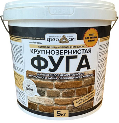 Затирка Феодал Ф-1 крупнозернистая 00 Белая 5 кг, 00000040008 фото Затирка Феодал Ф-1 крупнозернистая 00 Белая 5 кг, 00000040008