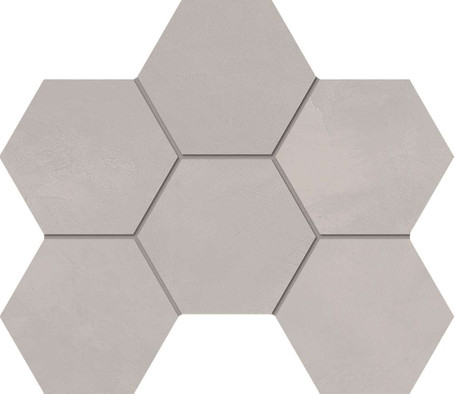 Мозаика GF01 Hexagon 25x28,5 неполированная керамогранит Estima Graffito, серый 70433