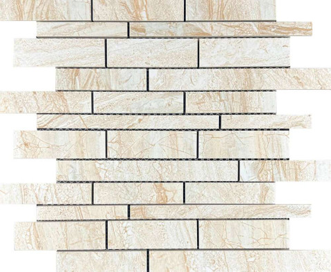 Мозаика Daina Beige Brick bone mix керамогранит 36x30 см полированная, бежевый