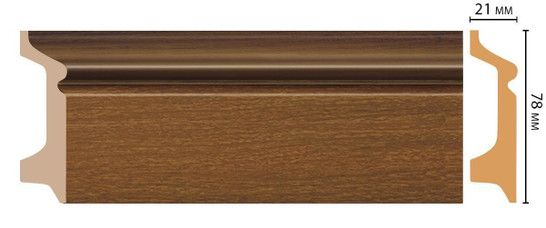 Плинтус напольный D122-85 ДМ Decomaster (78х21х2400 мм) 