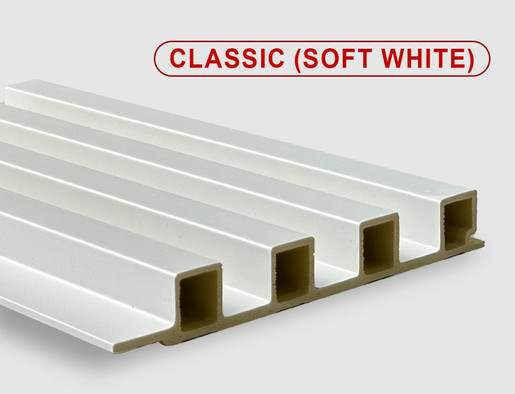 Стеновая панель Classic soft white Bonaparte бамбук с добавлением древесного волокна матовая, рифленая 2800х160х22 мм
