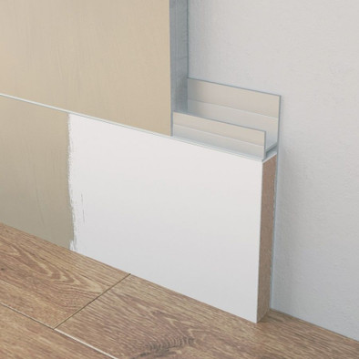 Скрытый плинтус Ликорн (С-02.2) со сплошной грунтованной вставкой под покраску (К-27.80)