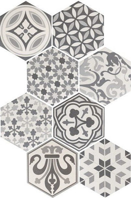 Декор Hexatile 17,5x20 Harmony Black and White матовый керамогранит фото Декор Hexatile 17,5x20 Harmony Black and White матовый керамогранит