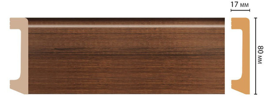 Плинтус напольный D235-74 ДМ Decomaster (80х17х2400 мм)