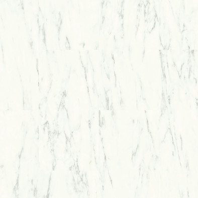 Виниловый ламинат Quick Step 40136 Мрамор каррарский белый Alpha Vinyl Oro Base 33 класс 610х303х4 мм (плитка пвх LVT)