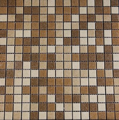 Мозаика ML42110P стекло 32.7х32.7 см полированная чип 20x20 мм, бежевый, коричневый