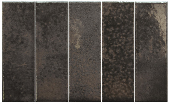 Керамогранит 32343 Bohemian Charcoal 6х18.6 Equipe глянцевый, рельефный (рустикальный) настенная плитка УТ-00066814