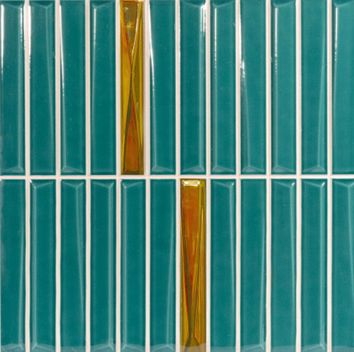 Декор Decor Melody Turquoise Silver 20x20 Monopole глянцевый керамический 85848