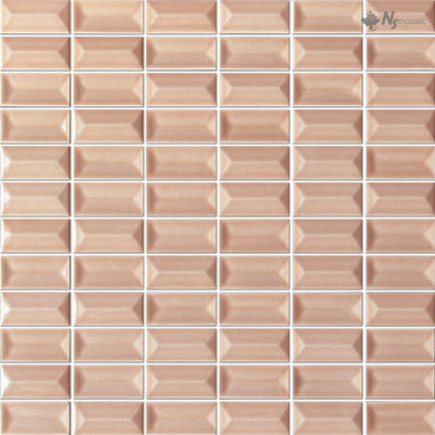 Мозаика NSmosaic R-356 керамика глянцевая 30х30 см чип 23х48 мм, бежевый