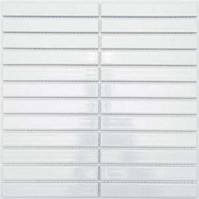 Мозаика P-530 керамика 29.6х30 см глянцевая чип 22х145 мм, белый
