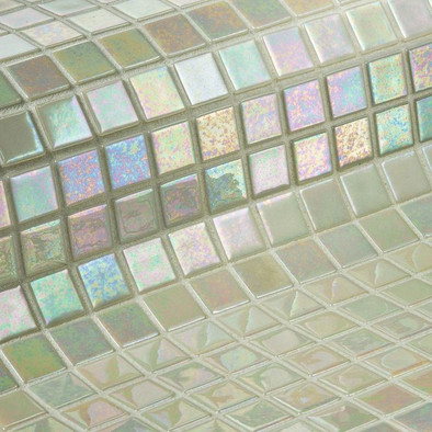 Мозаика Ezarri Marfil стекло 31.3х49.5 см глянцевая чип 25х25 мм, бежевый