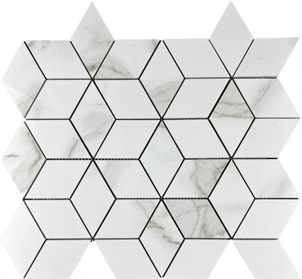 Мозаика Satuario Eva 3d Diamond 34.7х37.1 керамогранит Velsaa Mosaic полированная чип 48х48 мм, серый