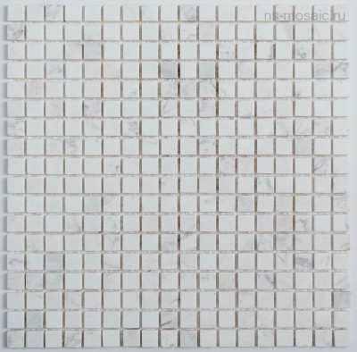 Мозаика KP-735 мрамор 30.5х30.5 см полированная чип 15х15 мм, серый