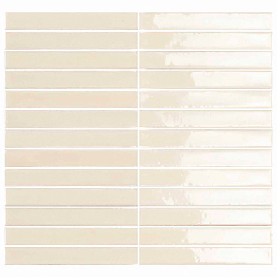 Мозаика Short Stick Ivory керамика 28х30 см Amadis Fine Tiles глянцевая чип 20х150 мм, бежевый 8436552229446