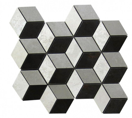Мозаика Mk.CubeTubeMix 23.8х27.2 керамогранит матовая, серый