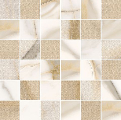 Мозаика Apulia Oro Mosaic керамика 30х30 глянцевая, матовая, бежевый, белый 587433005