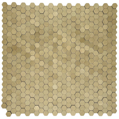 Мозаика Marble Mosaic Aluminium 3D Hexagon Gold (Big) алюминий 30х30 см чип 14х14 мм, золотой-oro-gold