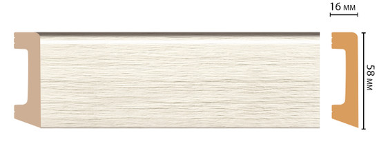 Плинтус напольный D234-70 ДМ Decomaster (58х16х2400 мм) 