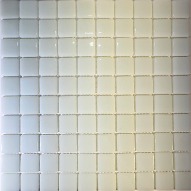 Мозаика QB-003 стекло 31х31 см глянцевая чип 30х30 мм, белый