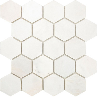 Мозаика Hexagon VMw Tumbled 64x74 (305x305x8), натур. мрамор