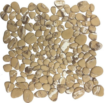 Мозаика Beige Rock стекло 30.5х30.5 см матовая, бежевый, белый