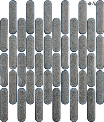 Мозаика R-342 керамика глянцевая 30х30 см чип 23х98 мм, серый