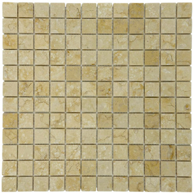 Мозаика Marble Mosaic Sunny beige Pol камень 30х30 см полированная чип 23х23 мм, бежевый