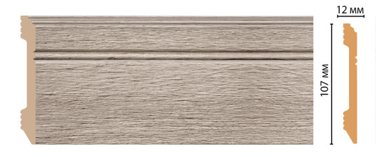Плинтус напольный D105-77 ДМ Decomaster (107х12х2400 мм) 