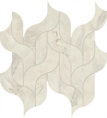 Мозаика Marvel Calacatta Perla Mosaico Waterfall Lappato 30,5x27,7 керамогранит лаппатированная, белый AF8T
