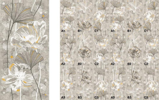 Декор Sartoria Pannello Ginko Modulare 50x100 Petracer`s матовый керамический SA GINKO